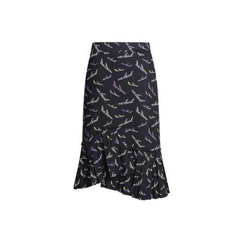 [럭키슈에뜨] Hem Pleated Print Skirt LFKAS22820BKX