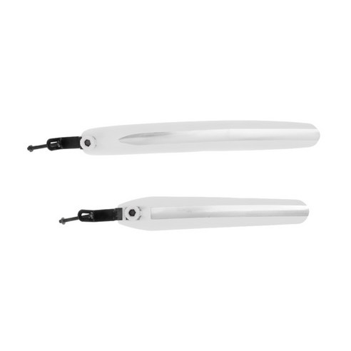 옥외 자전거 주기 정면과 후방 흙받이 타이어 구조망 진흙 감시 세트, 화이트, 40cm, 플라스틱