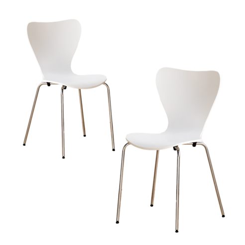 우드 세븐체어 2P 식탁 카페 인테리어 업소용 디자인 의자, 1개, 핑크+화이트