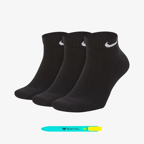 나이키 데일리 남녀 발목양말 블랙 3P Set + 책갈피 볼펜
