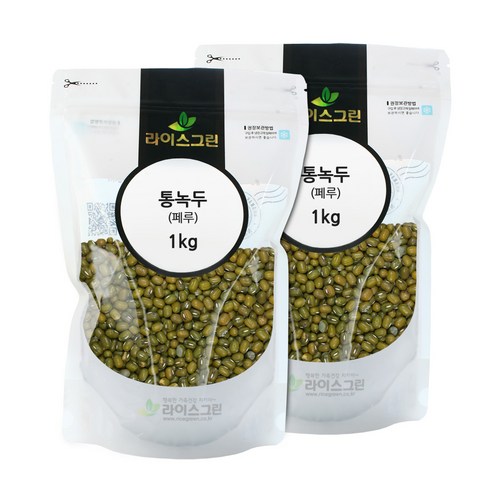 라이스그린 통녹두 2kg 수입통녹두 2023년산, 1kg, 2개