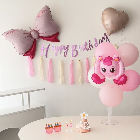 하피블리 캐치 티니핑 풍선 숫자초 테슬 가랜드 생일 파티 용품 세트, 숫자초05