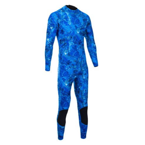 3mm 네오프렌 남성 잠수복 스쿠버 다이빙 서핑 백 지퍼 따뜻한 전체 정장, 블루 위장, XL