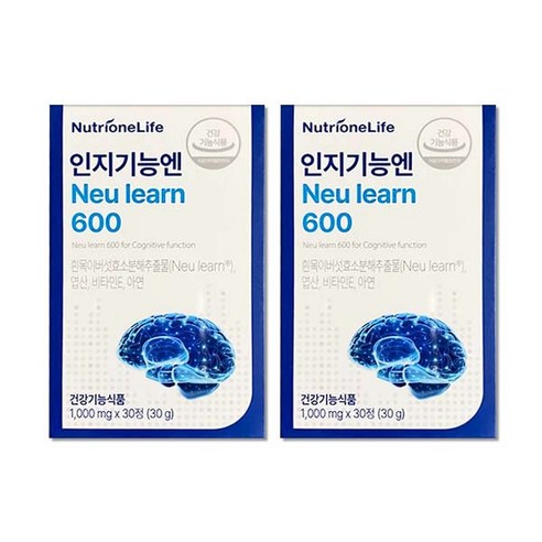 인지기능엔 뉴런 Neu learn 600 (흰목이버섯) 2박스 2개월분 캡슐, 없음, 2개