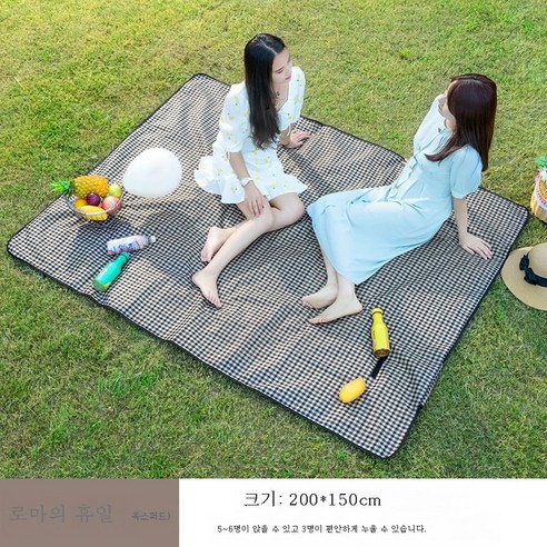 DFMWI.피크닉 매트.Picnic mat.--피크닉 매트 피크닉 패드 방습 패드 비치 매트 초경량 휴대용 캠핑 봄나들이 야취 방수와 두터운 평 매트, 로마 휴일 옥스포드 크기 200x 150