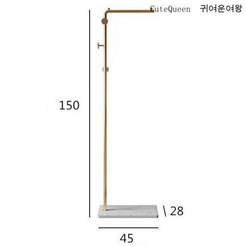 대성 정품(국산)이동식튼튼행거2단~4단행거 스탠드옷걸이 고정식행거 고정식옷걸이 행거, 03.이동식315 Best Top5 12 CuteQueen 귀여운여왕 북유럽 옷걸이 침실 가벼운 고급스러운 바닥에 설치되는 간단한 막대식 수납 선반 가정용 인스 인터넷 금속 옷모자걸이 침실 거실 스탠드 옷걸이, 골드 지원 록 플레이트 블랙베이스, 더블 L 자형 높은 170cm