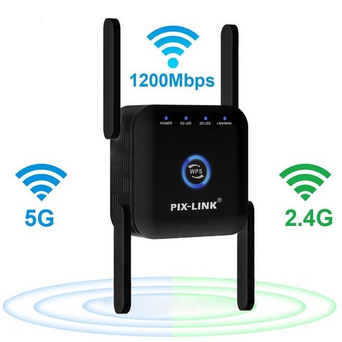 휴대용 와이파이 에그 포켓와이파이 신호 증폭기 5GHz 리피터 1200Mbps 라우터 300Mbps 확장기 24G 부스터 액세스 포인트, 5.US Plug - 5G Black