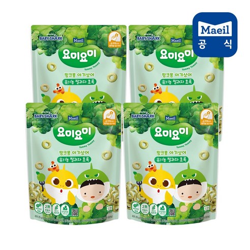 요미요미 유기농 쌀과자 25g, 초록, 4개