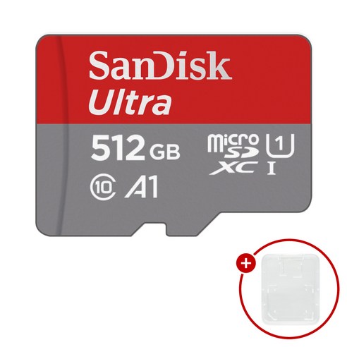 샌디스크 마이크로SD카드 Ultra A1 울트라 SDSQUA + SD카드 케이스, 1개, 512GB