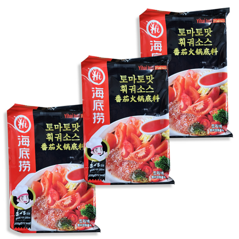 홍홍 중국식품 중국 하이디라오 토마토 훠궈 마라탕, 200g, 3개