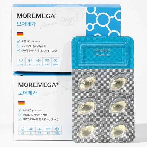 모어메가 강아지 오메가3 KD pharma 순도 80% 60캡슐 2개월, 단일수량