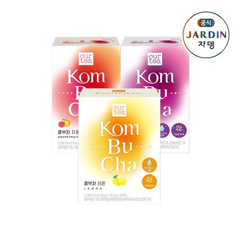 [쟈뎅] 아워티 콤부차 레몬30p+자몽10p+베리10p 총 50스틱, 없음