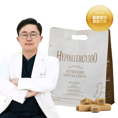 닥터뉴트리코어 강아지 하이포알러지 500da 가수분해 개껌 30p, 540g, 1개, 새우