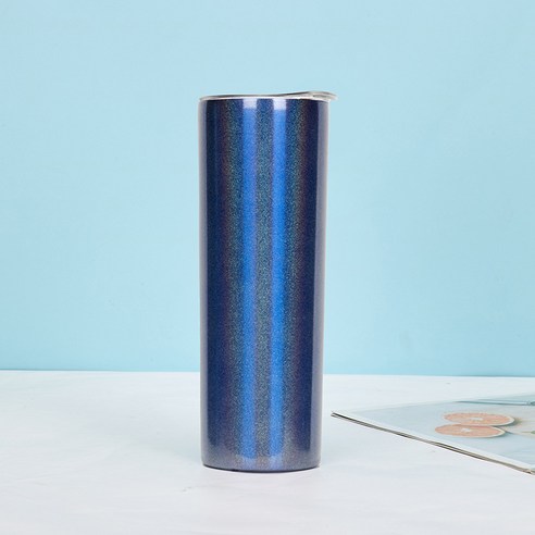 신형 컵 304 스테인리스강 직신 보온컵 야외 간편 적재 커피잔 선물, 청색, 20oz