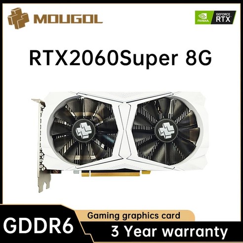 그래픽카드 4090 그래픽카드1060 MOUGOL 지포스 RTX2060Super 8GB 비디오 카드 컴퓨터 사무실 구성 요소용 그래픽 GDDR6 12NM PCIE× 16 256, 1.RTX2060Super 8GB