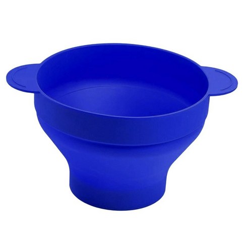 접이식 실리콘 전자 레인지 팝콘 퀵 메이커 팝콘 그릇 DIY BPA 무료 간편한 보관, 205mm, 블루