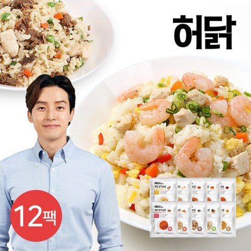 [허닭] 닭가슴살 곤약 볶음밥 250g 10종 12팩, 옵션:19_곤약볶음밥 혼합(깍두기6+김치6)