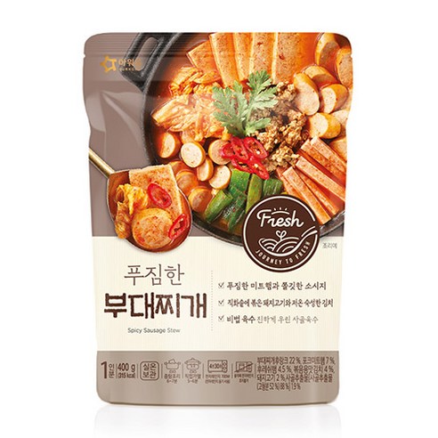 아워홈 푸짐한 부대찌개 400g 즉석국 즉석탕, 3개