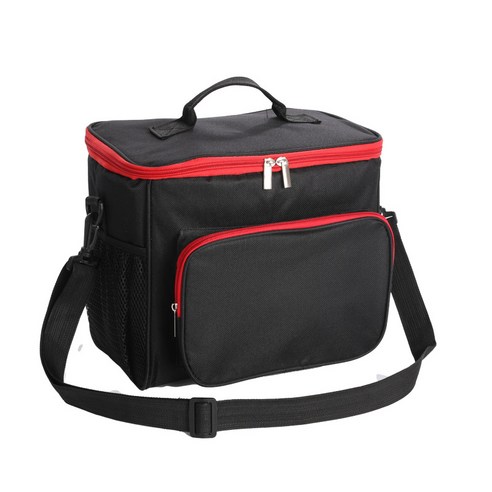 대용량 보온 가방 도그 수납 가방 크로스 소풍 가방 보온 가방 휴대용 도시락 가방 가능, 검정색