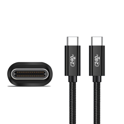 c to c타입 차량용 충전 케이블 카플레이 240W, 50cm, 블랙, 1개
