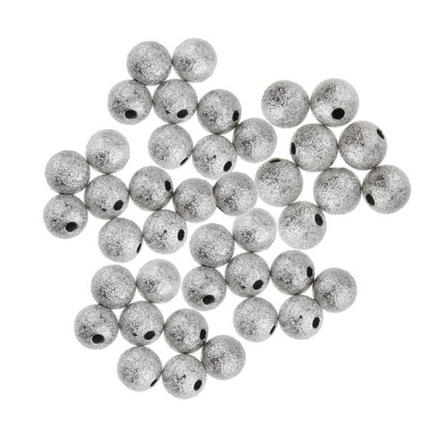 100pcs 라운드 느슨한 비즈 젖빛 스페이서 비즈 공예 6mm 실버 톤
