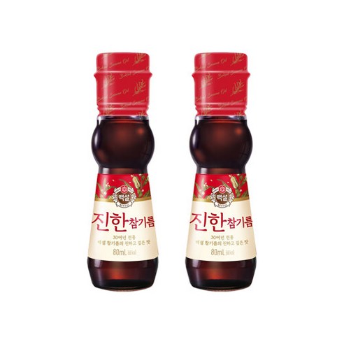 CJ제일제당 [CJ] 백설 진한 참기름 80ml, 2개