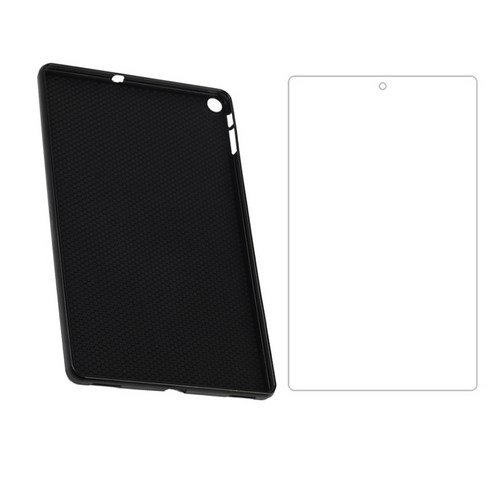 Retemporel 태블릿 케이스 + 용 ALLDOCUBE Iplay30 PRO 화면 보호기 10.5인치 실리콘 케이스(블랙), 검은 색, 실리콘 + 유리