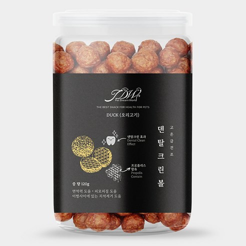 덴탈 크린볼, 오리 맛, 120g, 1개