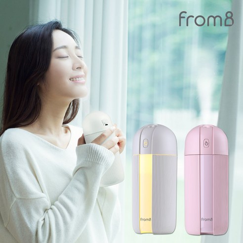 프롬비 워터캡슐 무선 미니가습기(무드등 겸용) FA126, 워터캡슐 가습기 인디핑크