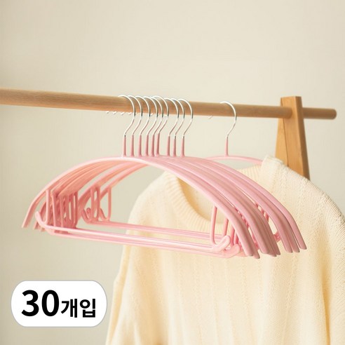 카사비바 주우재 어깨뿔방지 알루미늄 옷걸이, 인디핑크, 30개