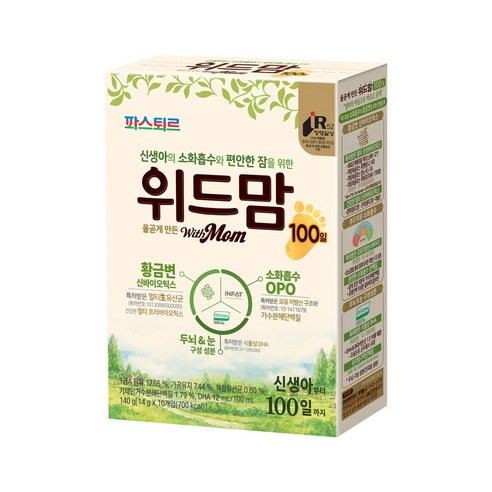 파스퇴르 위드맘 100일 스틱분유 신생아용, 2개, 140g