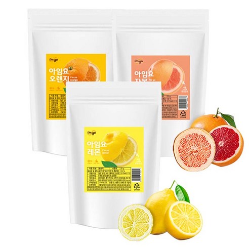 .동결 건조과일 레몬+자몽+오렌지, 1세트, 80g