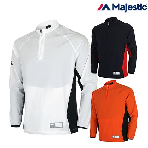 스타일과 기능성을 겸비한 마제스틱 하프집업 바람막이로 야구의 열정을 일상 속으로!