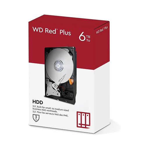 WD Red Plus 6TB NAS 3.5인치 내장 하드 드라이브 - 5400.. 정품보장