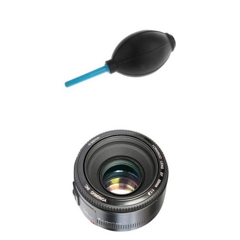 EF 50mm F / 1.8 AF 렌즈 조리개 초점 50mm F1.8 + 공기 펌프 먼지 송풍기, 설명한대로, 검정, 설명한대로