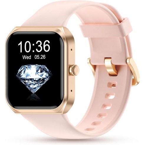 Fitness Smart Watch for Women Men Android IOS iPhone Compatible IP68 Waterproof 1.91” Lager Screen, Pink