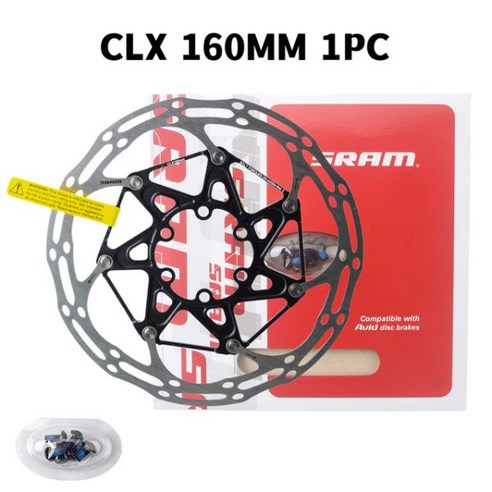 자전거브레이크 2PC SRAM CLX 센터라인 로터 160mm 자전거 6 볼트 디스크 브레이크 MTB 도로 유압, CLX 160mm 1PC