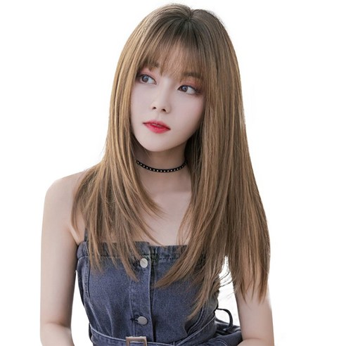가발위드 긴머리 스트레이트 컬 라디 통가발+가발걸이1+가발전용빗1개+가발망1개 세트상품, 허니브라운