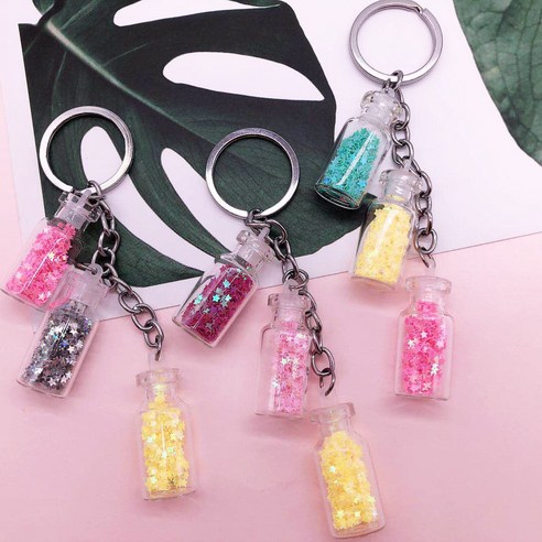 한국판 패션 컬러 별 표류병 열쇠고리 열쇠고리 가방 액세서리 선물 판촉, default
