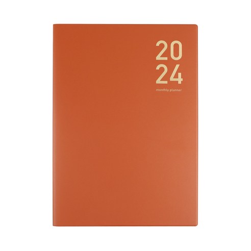 [페니체] 2024 먼슬리 플래너 A4 다이어리 13개월 스케줄러 비건레더 가죽 회사 업무용 10컬러, 오렌지