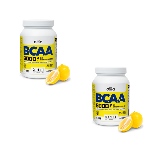 [1+1] 올라 BCAA 6000 맛있는 아미노산 보충제, 레몬레몬, 2개, 500g