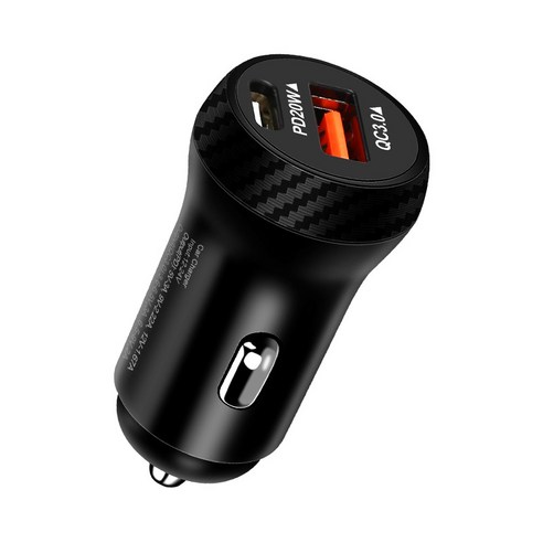 미니 qc3.0 pd20w 자동차 담배 라이터 휴대 전화 자동차 충전기, 화이트, 베어 금속