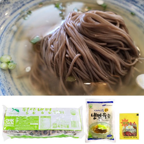 옥천 평양냉면 10인분(2kg)+풍원 시메산골 골드육수 10봉+겨자소스 10개, 1개, 2kg