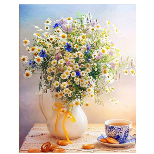 장미 데이지 해바라기 백합 모란 화초 보석십자수 DIY 키트 40*50cm 17종, 001
