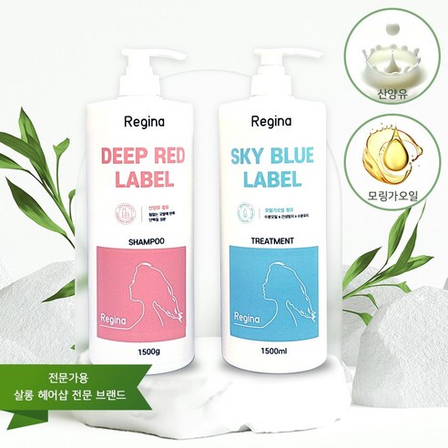 레지나 샴푸 & 트리트먼트 대용량 (1500g/1500ml) 전문가용 헤어샵 살롱 샴푸 트리트먼트 세트