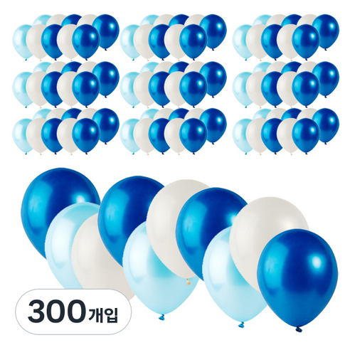 파티팡 라운드 풍선 30cm, 블루오션(랜덤 발송), 300개입