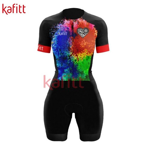 Macaquinho Ciclismo Feminino kaftt 여성용 철인 3 종 경기 사이클링 저지 운동복 세트 반팔 블랙 점프 슈트 셔츠, S, CHINA, [01] kafitt20-138-4