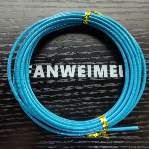 빠른 속도 2.5mm 직경 3M 점프 스킵 로프 RPM 모양 알루미늄 피트니스 도구 볼 베어링 포함, 하나, 라이트 그레이