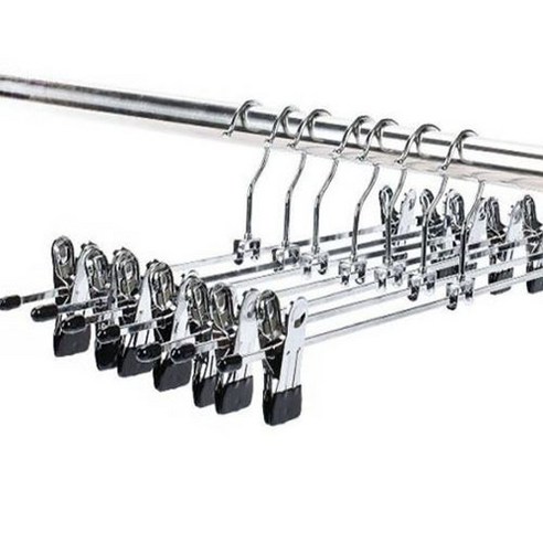 osshop 논슬립 치마걸이 멀티코팅 집게바지걸이 집게 논슬립옷걸이 행거 자국방지 매장 옷가게 철제 청바지 옷정리 10개 20개 100개, 논슬립 치마걸이 100개