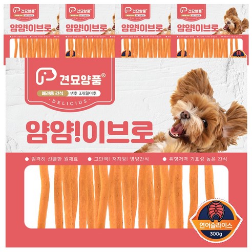 피플펫 강아지져키 견묘양품 얌얌이브로, 5개, 300g, 연어슬라이스